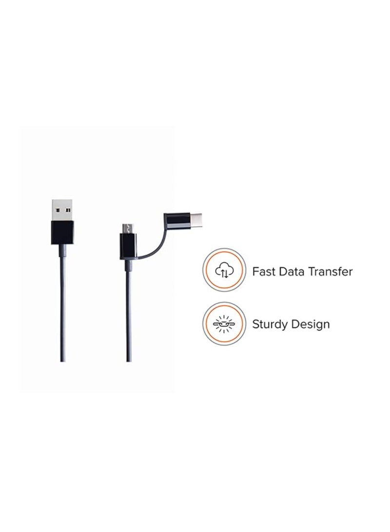 M I Renewed - 2 In 1 USB Cable 100cm - Image 3